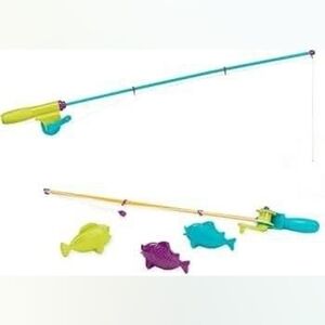 ✨3/$16✨Battat – Play Rod & Reel – Magnetic Lure – 2 Rods & 3 Colorful Fish